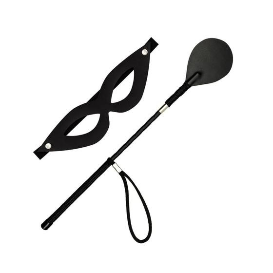 Imagem de Kit Fantasia Sexual Tiazinha Chibata 40cm e Máscara Preto
