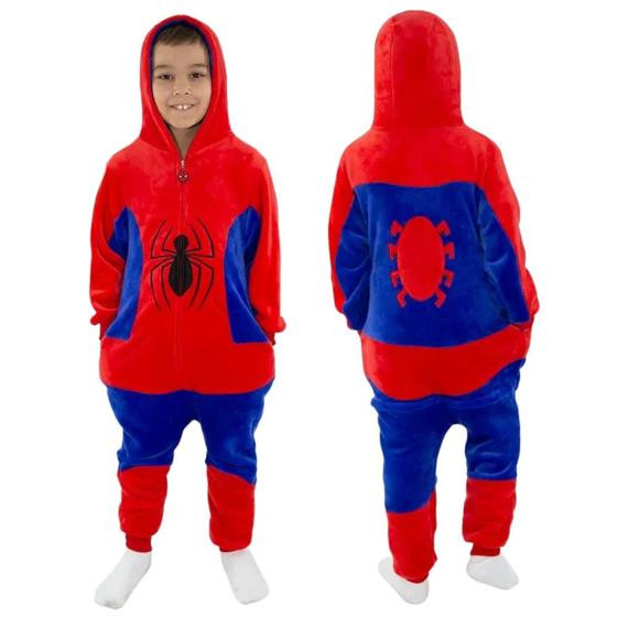 Imagem de Homem Aranha Kigurumi Pijama Roupa Fantasia Macacão Infantil Oficial Marvel