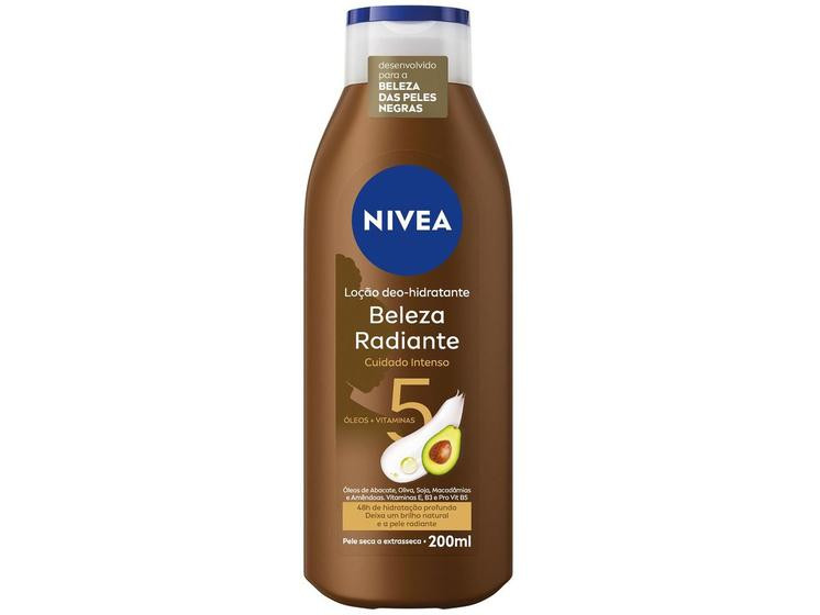 Imagem de Creme Hidratante Corporal para Peles Secas Nivea Beleza Radiante Cuidado Intenso 200ml