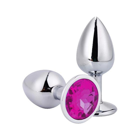 Imagem de Plug Anal Dilatador Iniciante em Metal Joia Tamanho Pequeno Sex Shop