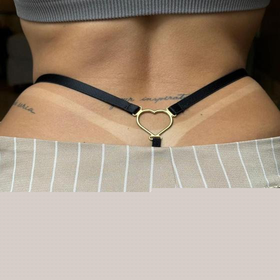 Calcinha Renda Fio Dental Lingerie Sexy Pingente Coração - Like4you
