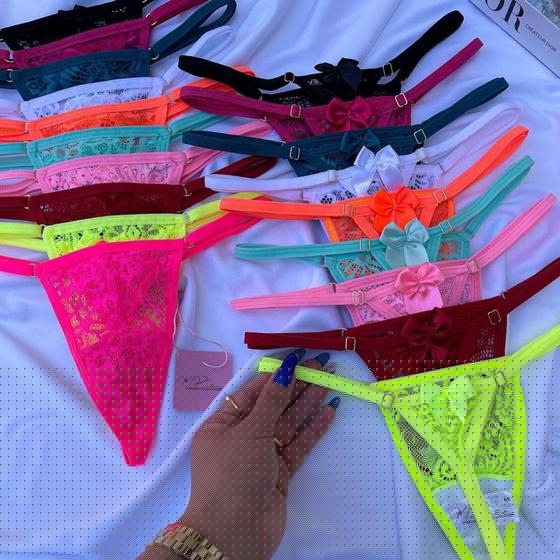 Kit 10 Calcinha Renda Fio Dental Tanga Sensual Dia dos Namorados Sexy Sex Shop Lingerie Moda Intima - Doce Desejo