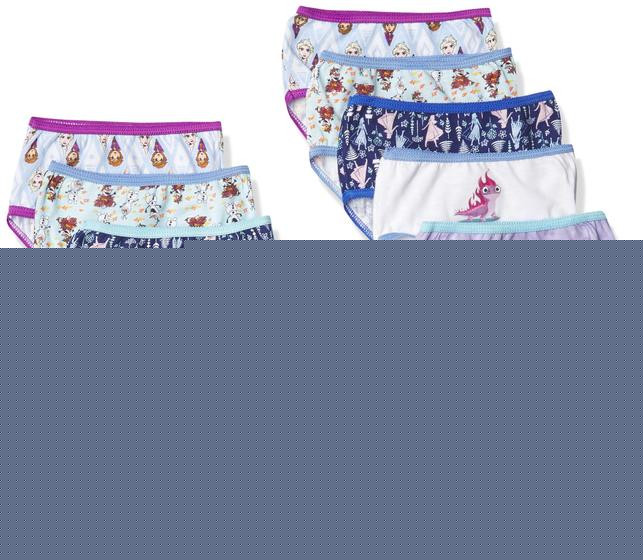Imagem de Pacote com 10 calcinhas Disney Frozen 100% algodão penteado para meninas 4T