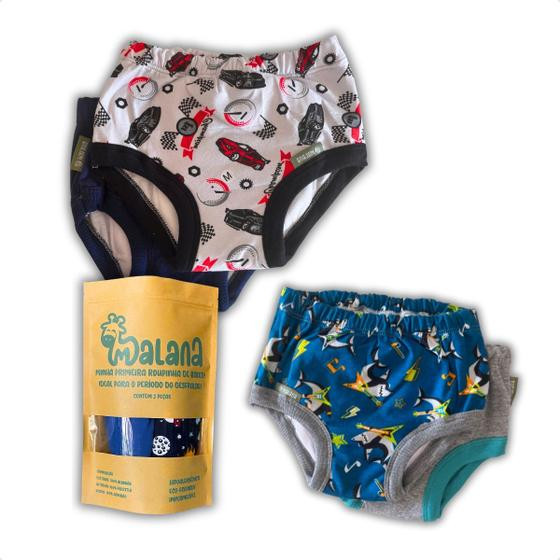 Imagem de Cueca Desfralde Absorvente Diurno  Malana Eco  Kit 3 Peças