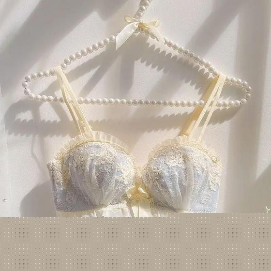 Imagem de Conjunto De Sutiã De Renda Sexy Feminino, Sutiã Pequeno Para Levantamento De Seios, Desejo Puro Para