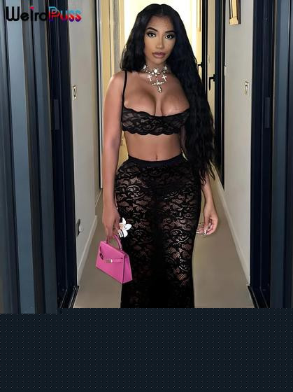 Imagem de Conjunto Feminino Sexy De Malha 2 Peças Hipster Mini Camisola Saia Estiramento Tendência De Festa