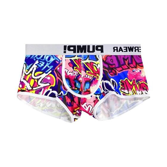 Imagem de Cueca Boxer Sexy De Cintura Baixa Com Grafite Para Homens, Cueca Boxer Engraçada, Roupa Íntima Para