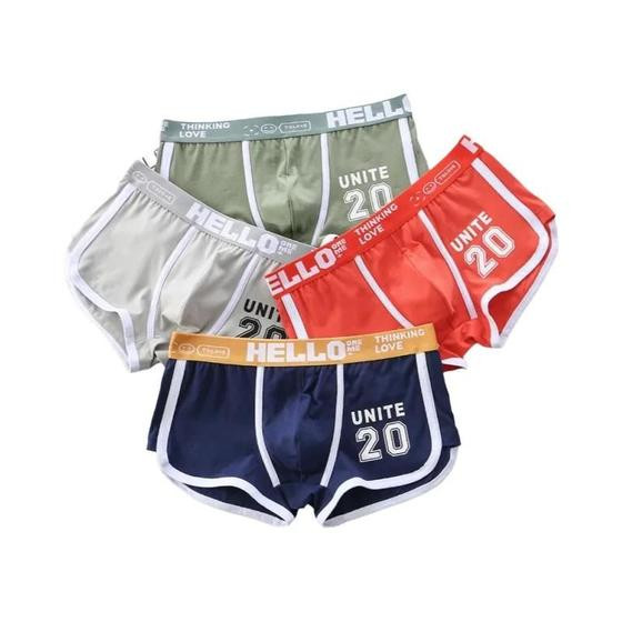 Imagem de Cueca Boxer Masculina De Algodão, Pacote Com 1/3/4, Roupa Íntima Esportiva Sexy E Confortável,