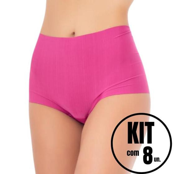 Imagem de Kit Com 8 Calcinhas Boxer Cueca Feminina Shortinho Sem Costura Laser