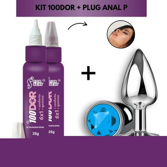 Anestésico Anal 100DOR E Plug Anal P Kit Anal Iniciante Gel Excitante Sex shop - FOR SEXY