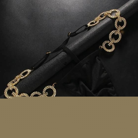 Imagem de Calcinha De Biquíni Geométrica Com Strass Feminino, Joia Sexy Para Dança Em Clube, Corrente Corporal