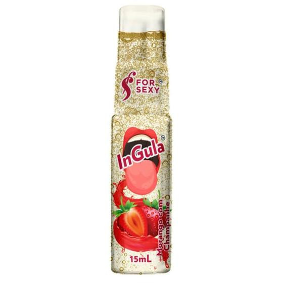 Imagem de Dessensibilizante p/ sexo Oral InGula Sabor Morango c/ Champagne - Spray 15ml Garganta Profunda - For Sexy