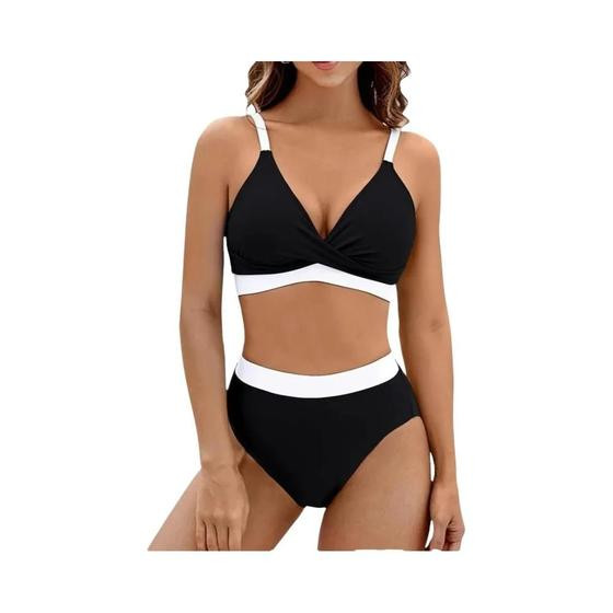 Imagem de Biquini Cruzado Sem Costas - Cintura Alta - Conjunto Sexy para Praia
