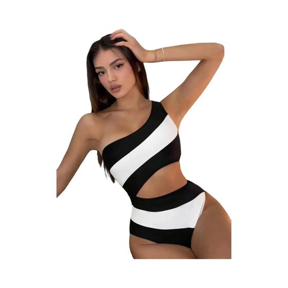 Imagem de Maiô Feminino Sexy De Um Ombro, Peça Única, Body, Roupa De Praia, Piscina, Roupa De Banho