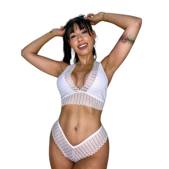 Conjunto de Sutiã Sem Bojo e Calcinha Renda Feminino Sexy Lingerie Sensual e Sedutora - Surreal lingerie