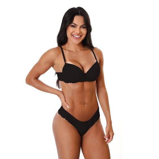 Conjunto Sutiã Canelado e Calcinha Lingerie Sensual Lingerie Sexy e Sedutora - Surreal lingerie