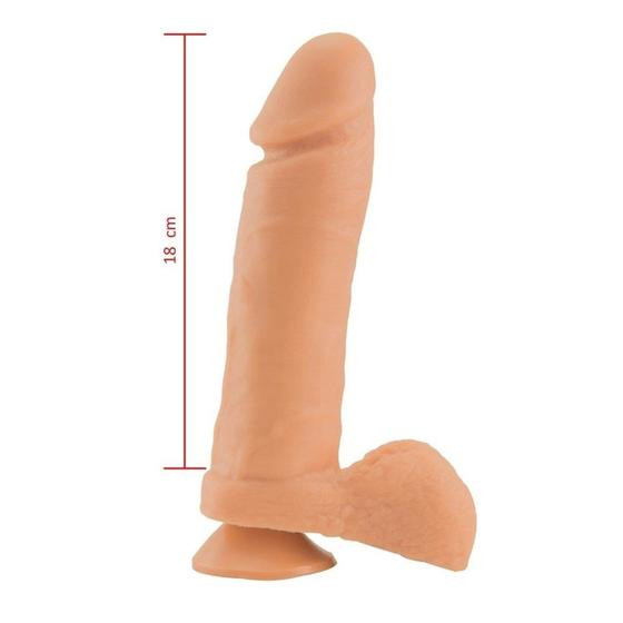 Prótese Maciça Com Escroto Ventosa 20 X 4,7Cm - Sexy Fantasy