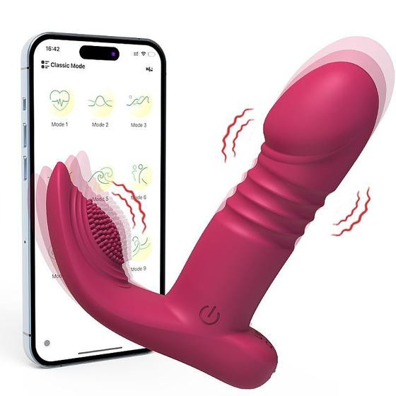 Imagem de Vibrador Feminino Penetrável Recarregável para Ponto G com Vibração e Controle via Smartphone