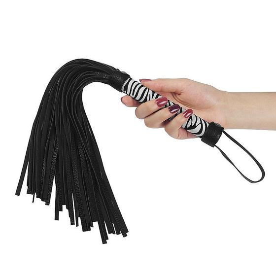 Imagem de Chicote em Tiras Luxo - Branco e Preto - Lovetoy - Sexshop
