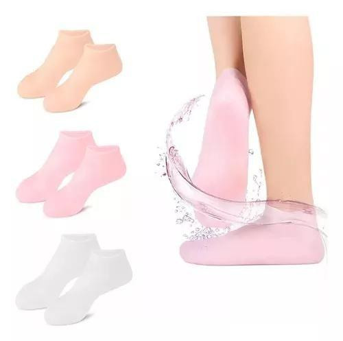 2 Par Meias Silicone, Hidratantes, Anti-secas Pés Rachado Reutilizavel - Meia Silicone