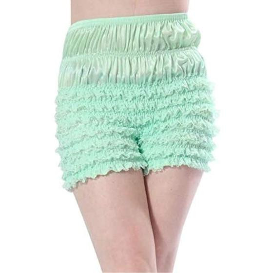 Calcinhas femininas sexy com babados Malco Modes Tanga Dance Bloomers Sissy Booty (GG, verde claro)