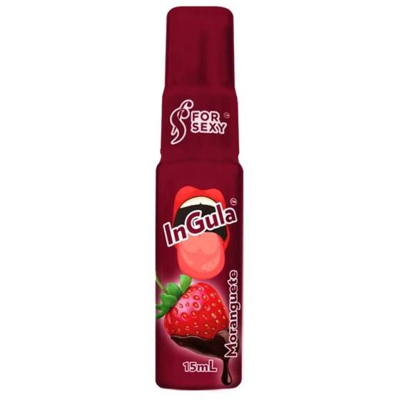 InGula Dessensibilizante p/ sexo Oral - Spray 15ml Garganta Profunda Sabor Moranguete - For Sexy