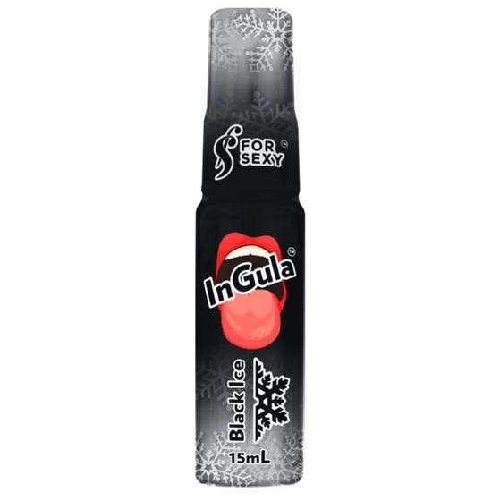 Dessensibilizante p/ sexo Oral InGula Black Ice Refrescante - Spray 15ml Garganta Profunda - For Sexy