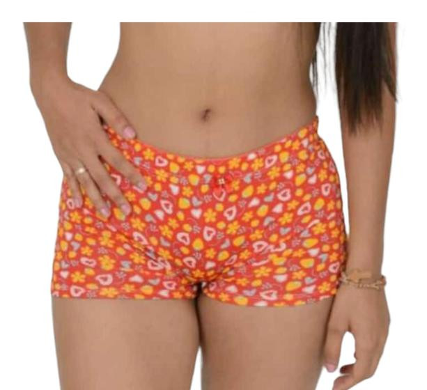 kit 10 Calcinhas Shortinho Box Boxer Cueca Feminina Adulto - Boca sexy