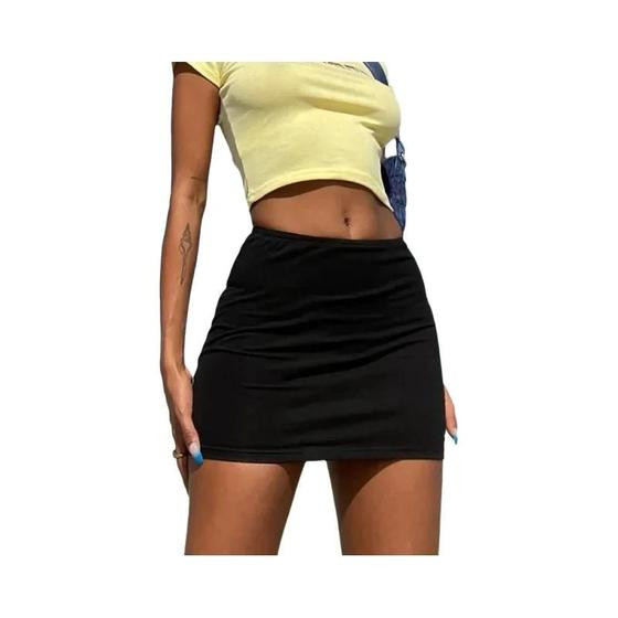 Saia Mini De Cintura Alta Slim Fit Para Mulheres, Saia Lápis Sexy Em Cor Sólida Para O Verão, Moda - LAISIYI