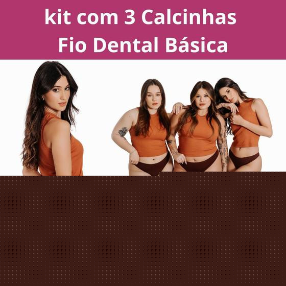 Imagem de Kit com 3 Calcinhas Fio Dental Sexy  Ideal para Uso Diário ou Especial