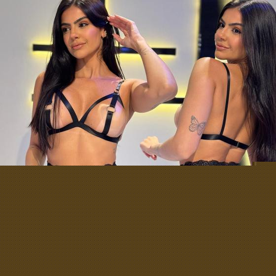 Imagem de Conjunto Feminino De Lingerie Sexy Abertura Fio Dental Sem Bojo