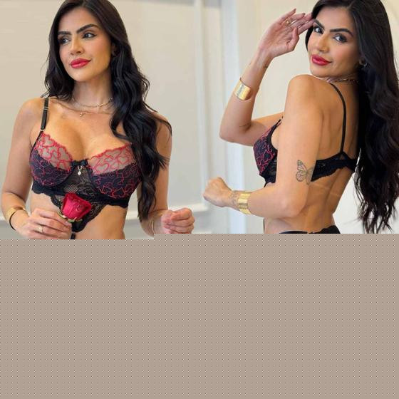 Imagem de Lingerie Body Tule Bordado Calcinha Fio Regulagem Sem Bojo Com Aro Sensual