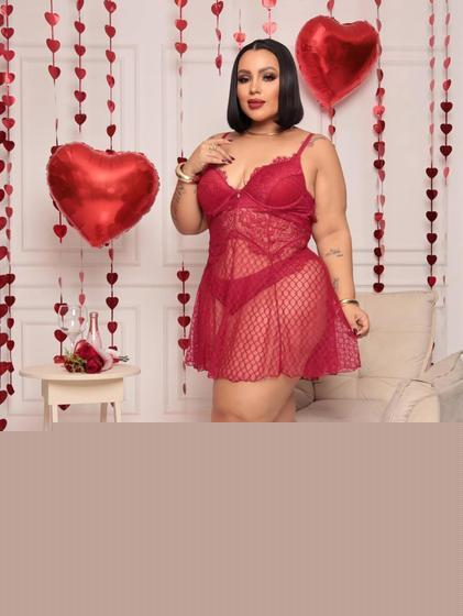 Imagem de Camisola Sexy Plus Size- Conforto e qualidade- Acompanha Calcinha