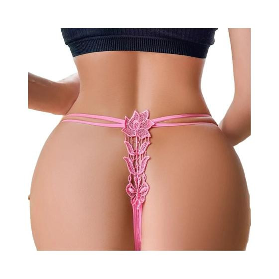 Imagem de Elegante Tanga Floral De Renda Baixa Para Mulheres, Lingerie Sexy Feminina