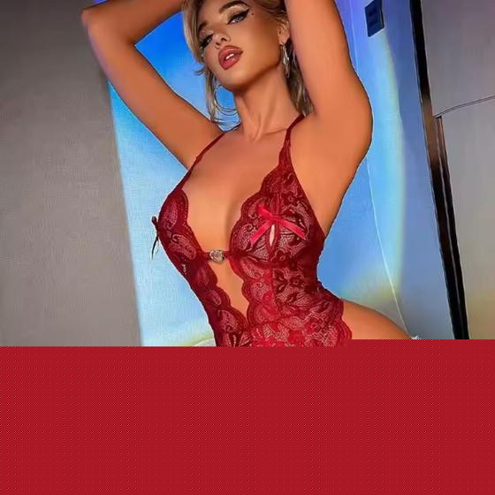Imagem de roupa íntima sexy de V aberto profundo, lingerie feminina de uma peça sexy e extremamente sedutora