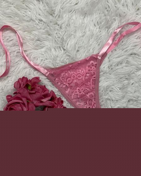 Imagem de Calcinha Fio Dental Tipo Lingerie Sexy em Renda e Tule - Dica - VD10446
