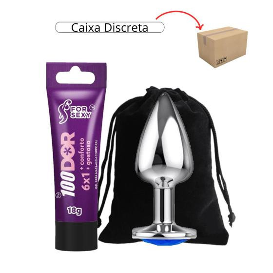 Imagem de Kit Plug Anal Tamanho P + 100Dor 6X1 Lubrificante Anal