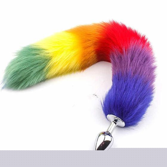 Imagem de Plug Anal Rabo de Raposa Cauda Colorido Sexy Shop