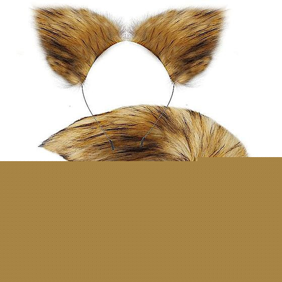 Imagem de Kit plug anal cauda rabo de raposa tamanho p com tiara de orelha