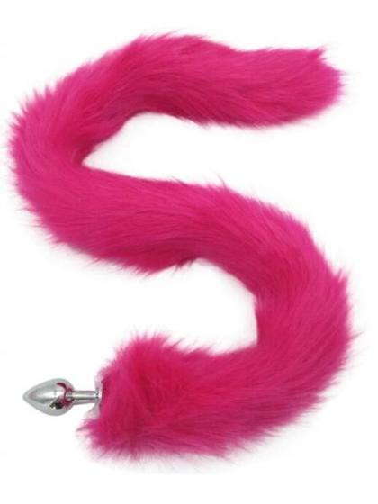 Imagem de Plug anal de aço com rabo de raposa 81cm - pink - cauda grande