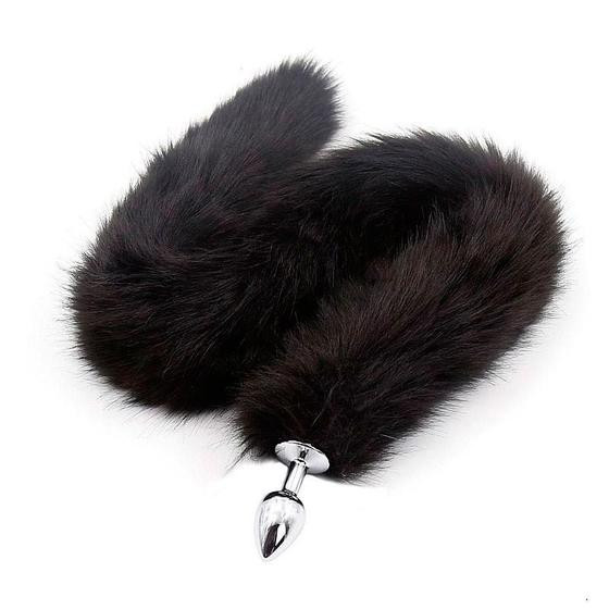 Imagem de Plug Anal P Rabo de Raposa Preto 80cm