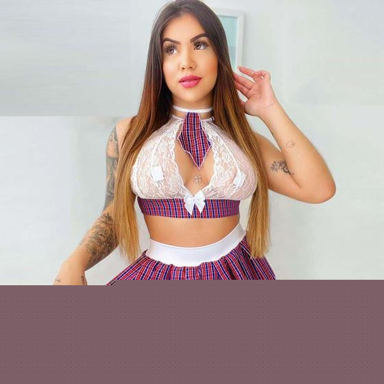Imagem de Lingerie Sensual Colegial Sexy Renda Transparência