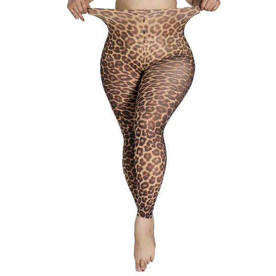 Imagem de Meia-calça Feminina Com Estampa De Leopardo Grande De 9 Pontos Na Parte Inferior, Meia-calça Sexy Da