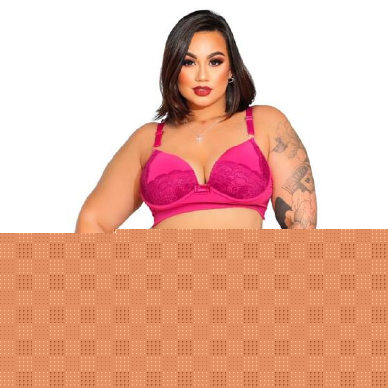 Imagem de Kit 3 Conjuntos Calcinha e Sutiã Plus Size Fio Dental Rendado Fio Duplo