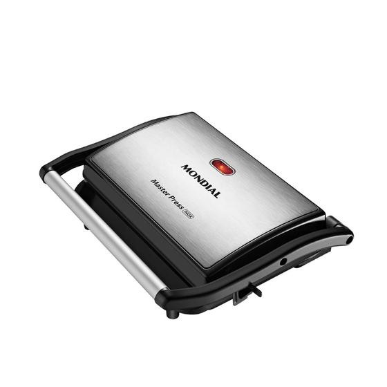 Sanduicheira e Grill Inox Mondial Master Press Antiaderente e Chapas Duplas Onduladas PG01