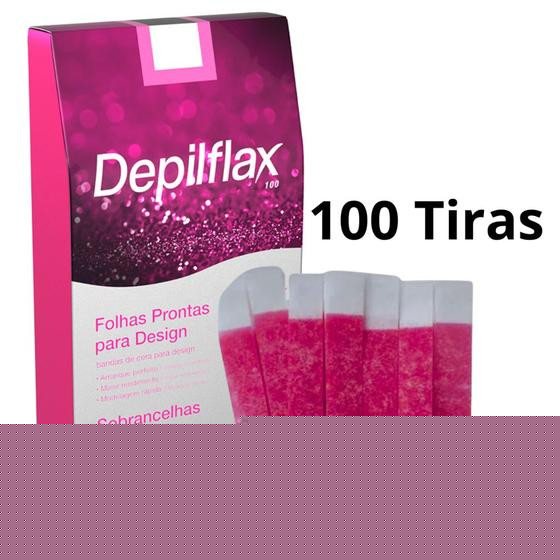 100 Tiras Sobrancelha Depilação Fria Facial Buço Rosa Mosqueta Tutti Frutti Depilflax
