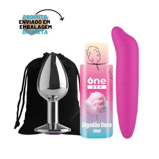 Imagem de Plug Anal Tamanho P  Gel Lubrificante Íntimo Com Sabor 30ml One Sex  Vibrador Ponto G Liso