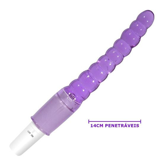 Imagem de Plug Anal Silicone com Vibrador em Jelly Bastão Feminino Masculino