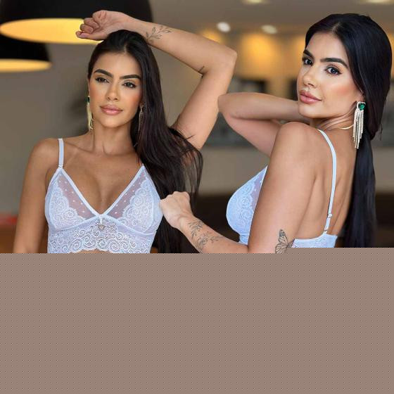 Imagem de Conjunto Lingerie Sem Bojo Sensual Calcinha fio Dental Tule Rendada Sexy