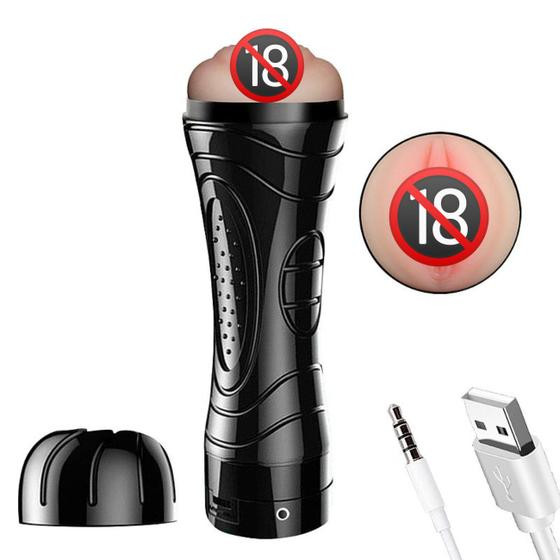 Masturbador Lanterna Recarregável Formato de Vagina Com Uma Vibração - Sexy Import